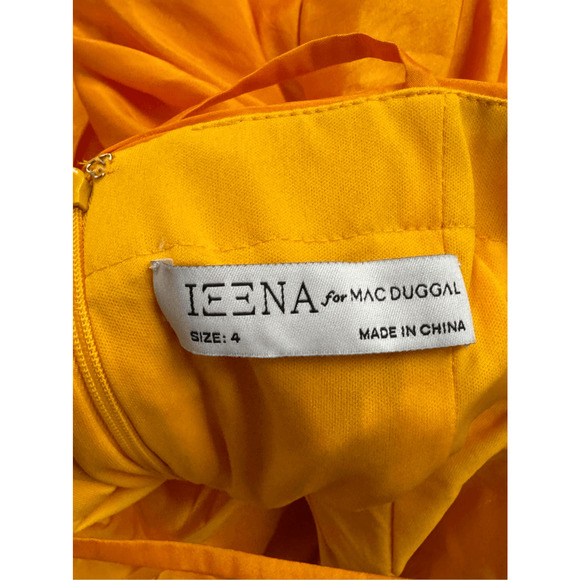 Mac Duggal NWT Spaghetti Strap Center Bow Balloon Mini Dress in Orange Size 4 - Picture 6 of 9